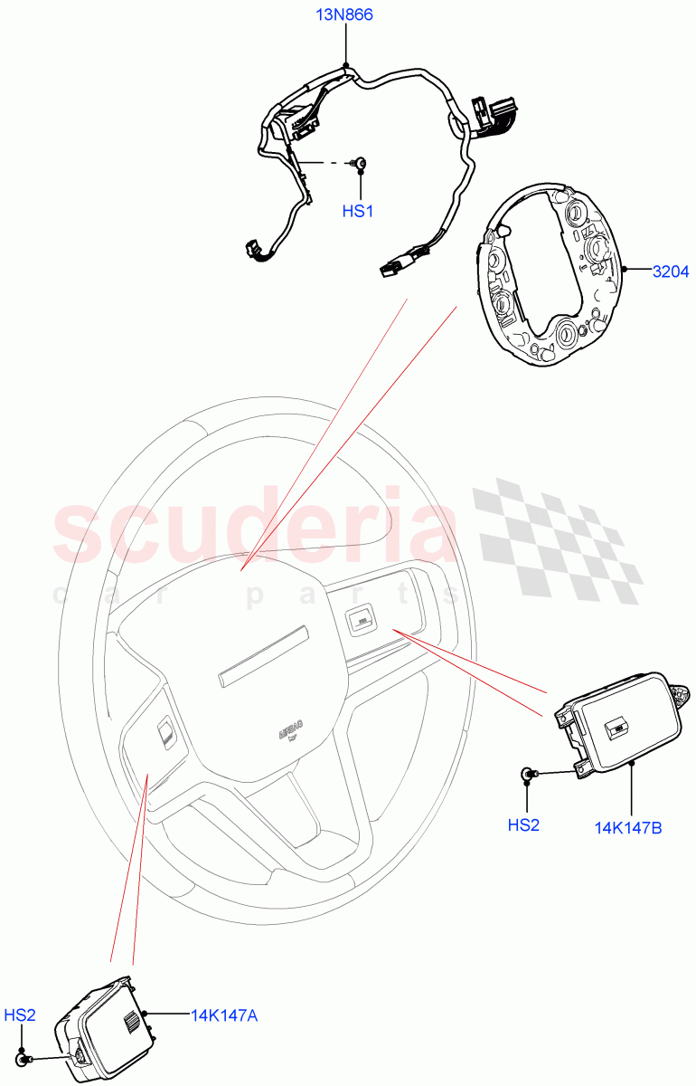 Switches(Steering Wheel)(Changsu (China))((V)FROMMG140569) of Land Rover Land Rover Discovery Sport (2015+) [2.0 Turbo Petrol AJ200P]