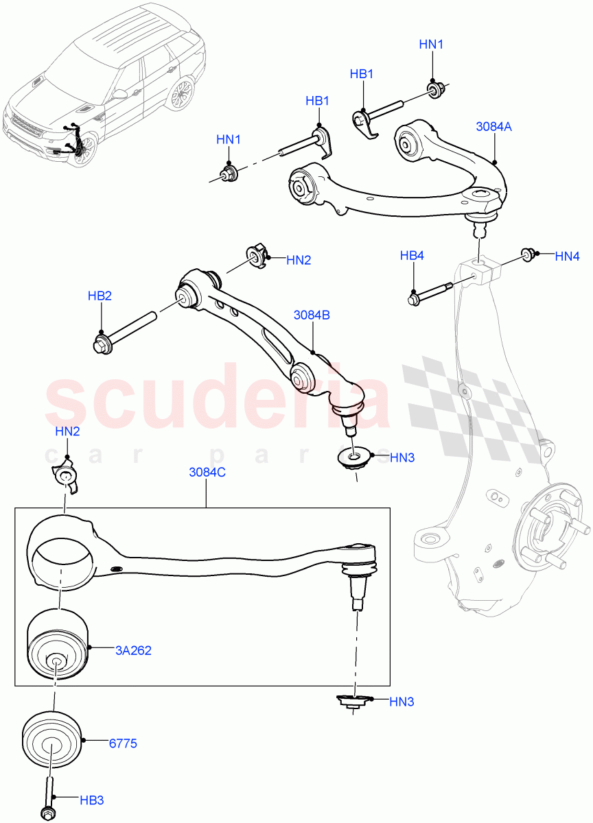 Front Suspension Arms of Land Rover Land Rover Range Rover Sport (2014+) [3.0 I6 Turbo Petrol AJ20P6]