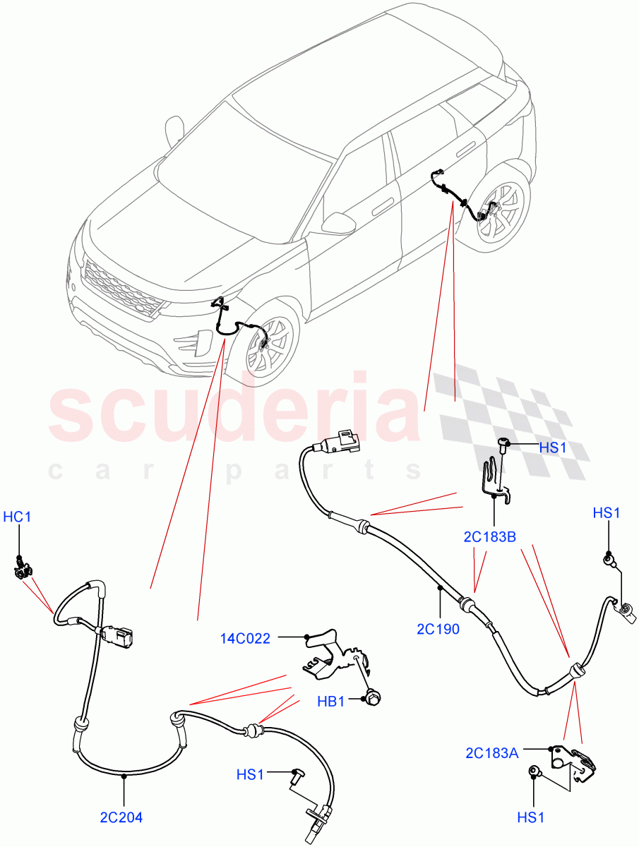 Anti-Lock Braking System(ABS/Speed Sensor)(Itatiaia (Brazil)) of Land Rover Land Rover Range Rover Evoque (2019+) [1.5 I3 Turbo Petrol AJ20P3]