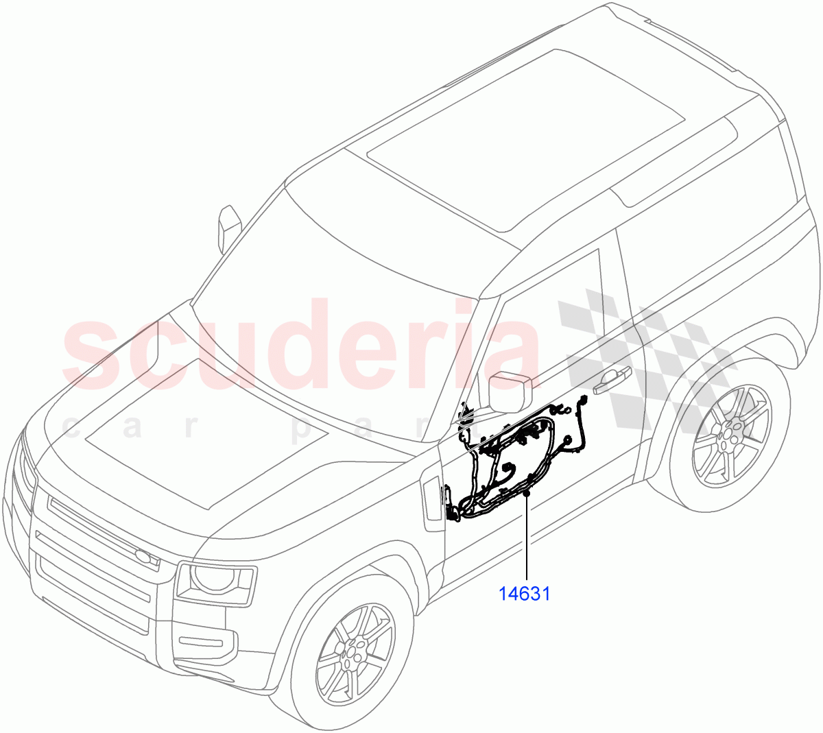Wiring - Body Closures(Front Doors)(3 Door,Short Wheelbase) of Land Rover Land Rover Defender (2020+) [2.0 Turbo Diesel]