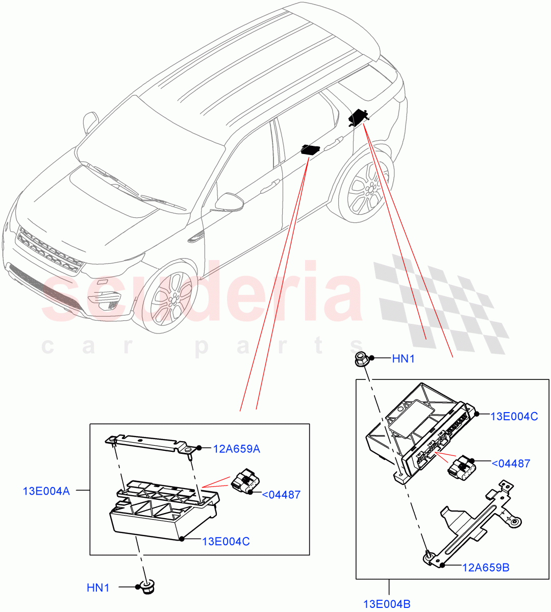 Vehicle Modules And Sensors(Towbar)(Halewood (UK),Tow Hitch Elec Deployable Swan Neck,Tow Hitch Receiver NAS,Tow Hitch Man Detachable Swan Neck,Tow Hitch Receiver 12 Pin Elec) of Land Rover Land Rover Discovery Sport (2015+) [2.0 Turbo Petrol AJ200P]