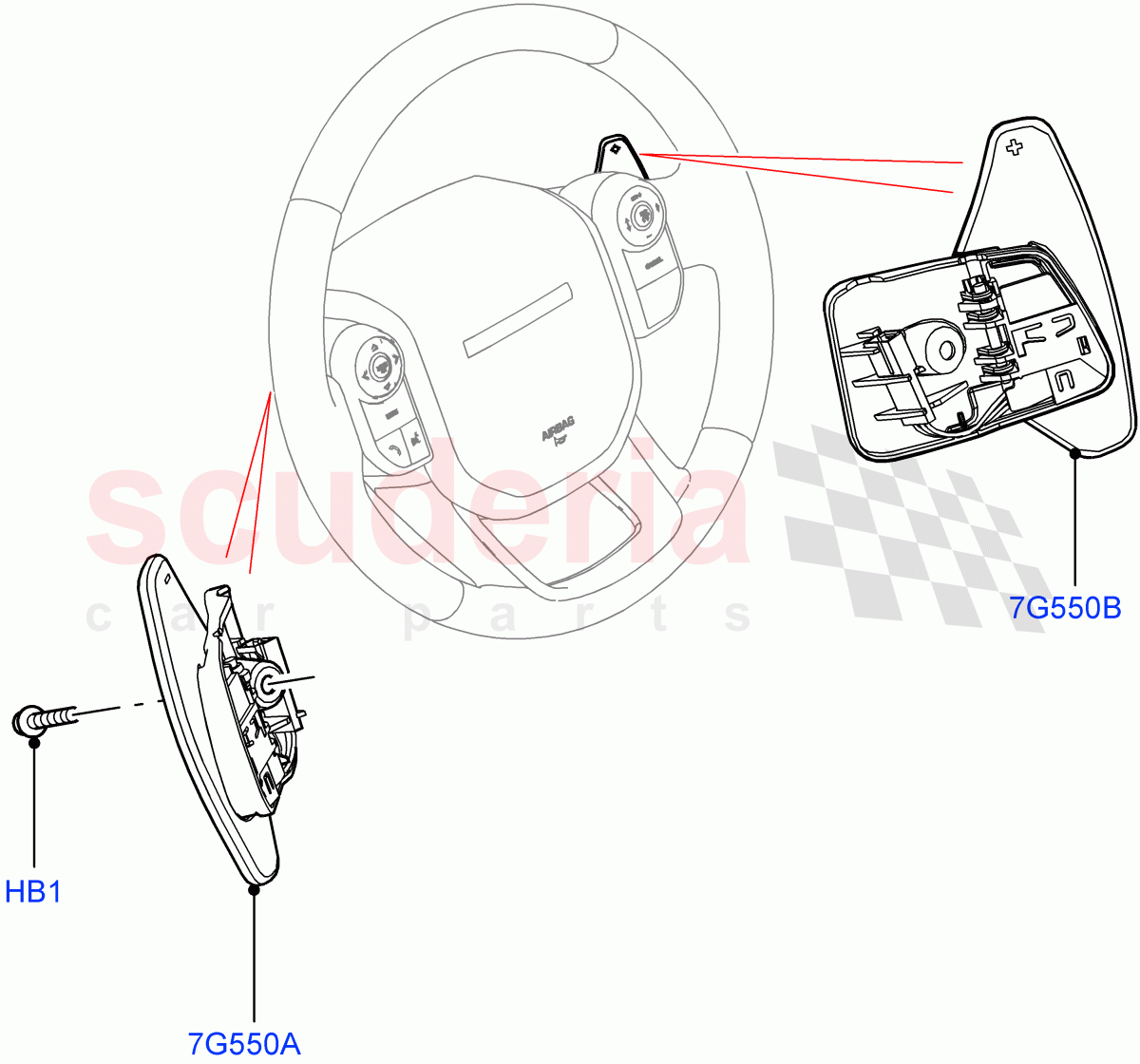 Gear Change-Automatic Transmission(Steering Wheel)(9 Speed Auto Trans 9HP50,Changsu (China),Paddle Shift,Paddle Shift - Noble)((V)FROMKG006088) of Land Rover Land Rover Range Rover Evoque (2019+) [2.0 Turbo Diesel AJ21D4]