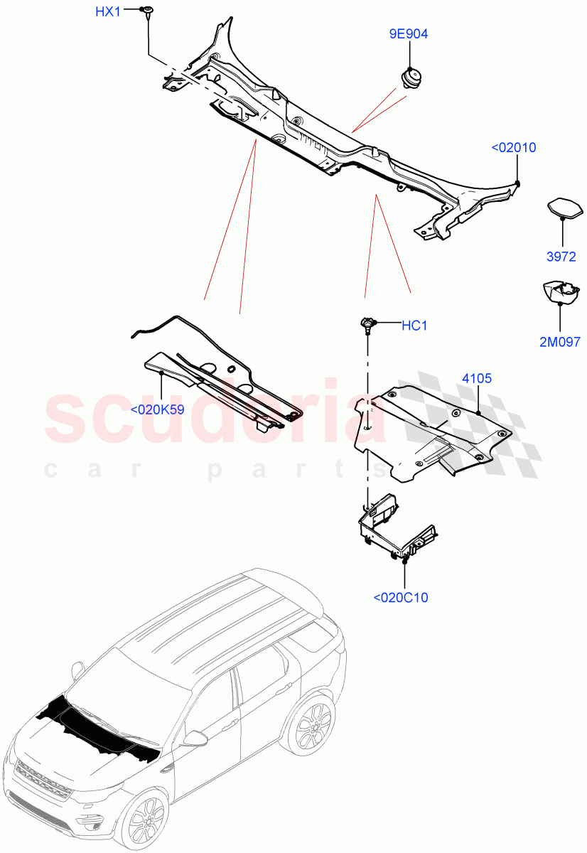 Cowl/Panel And Related Parts(Changsu (China))((V)FROMKG446857) of Land Rover Land Rover Discovery Sport (2015+) [1.5 I3 Turbo Petrol AJ20P3]