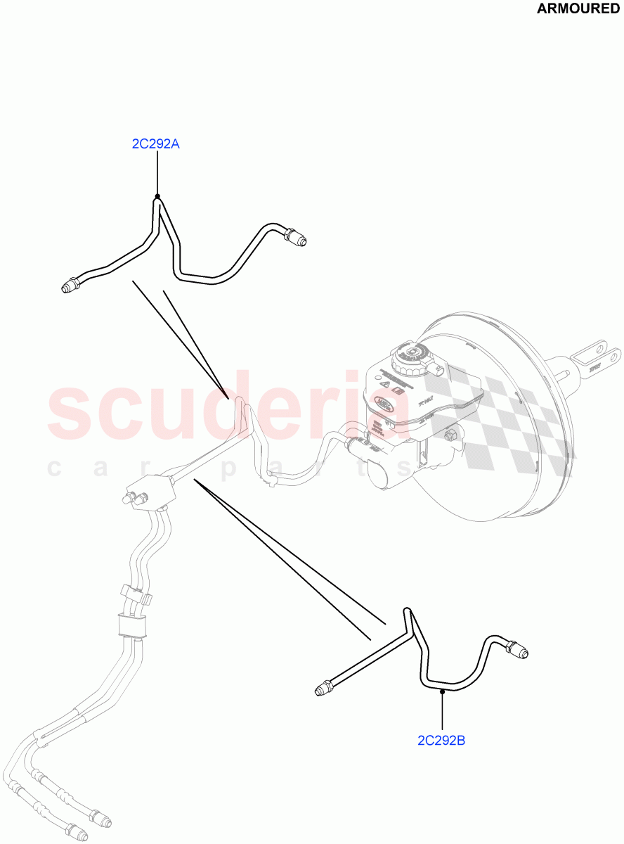Front Brake Pipes(Armoured)((V)FROMEA000001) of Land Rover Land Rover Range Rover (2012-2021) [3.0 DOHC GDI SC V6 Petrol]