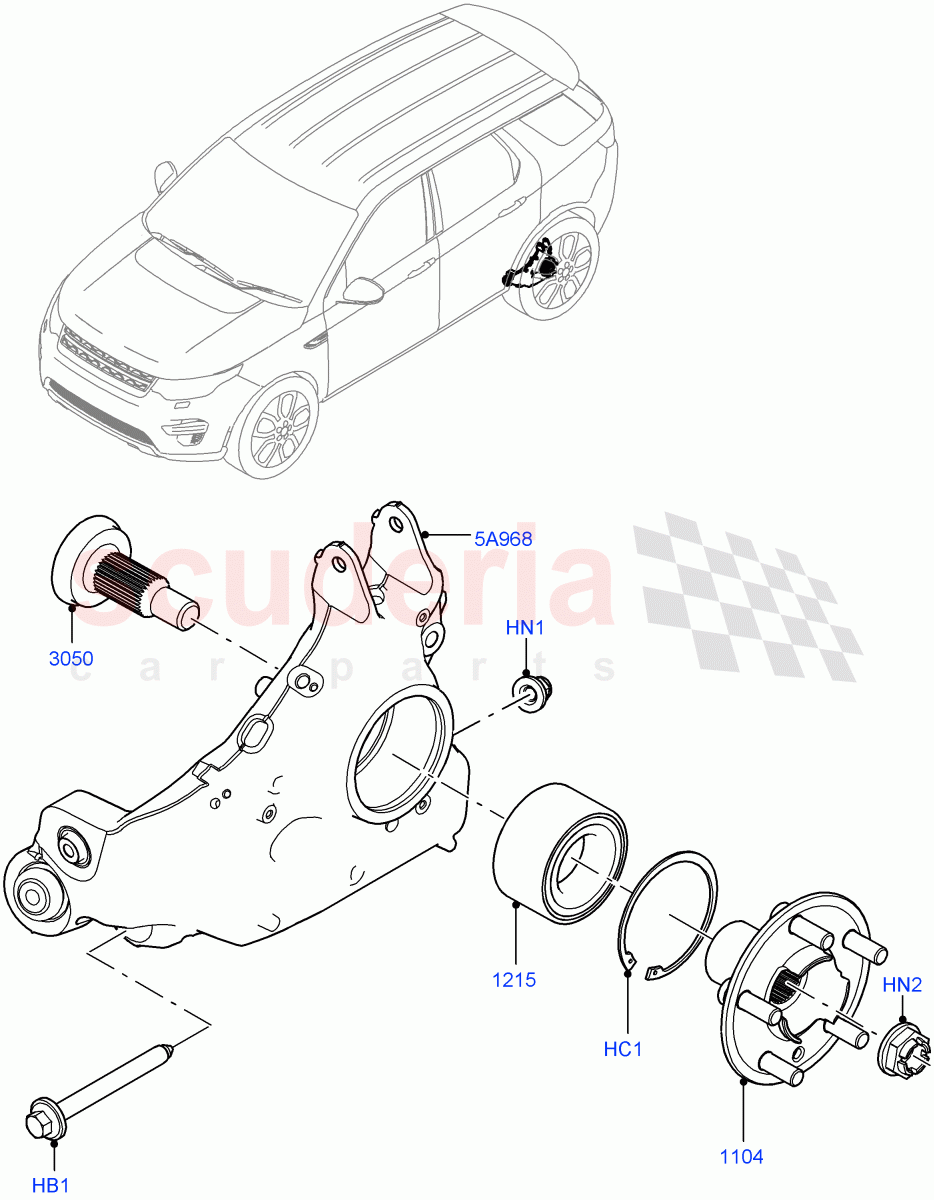 Rear Knuckle And Hub(Halewood (UK))((V)TOKH999999) of Land Rover Land Rover Discovery Sport (2015+) [2.0 Turbo Diesel]