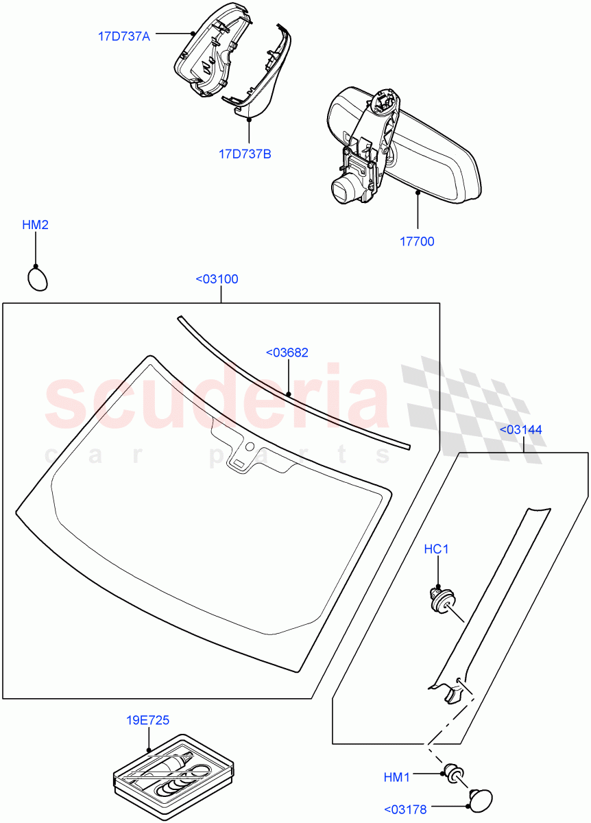 Windscreen/Inside Rear View Mirror((V)FROMAA000001) of Land Rover Land Rover Range Rover Sport (2010-2013) [5.0 OHC SGDI NA V8 Petrol]