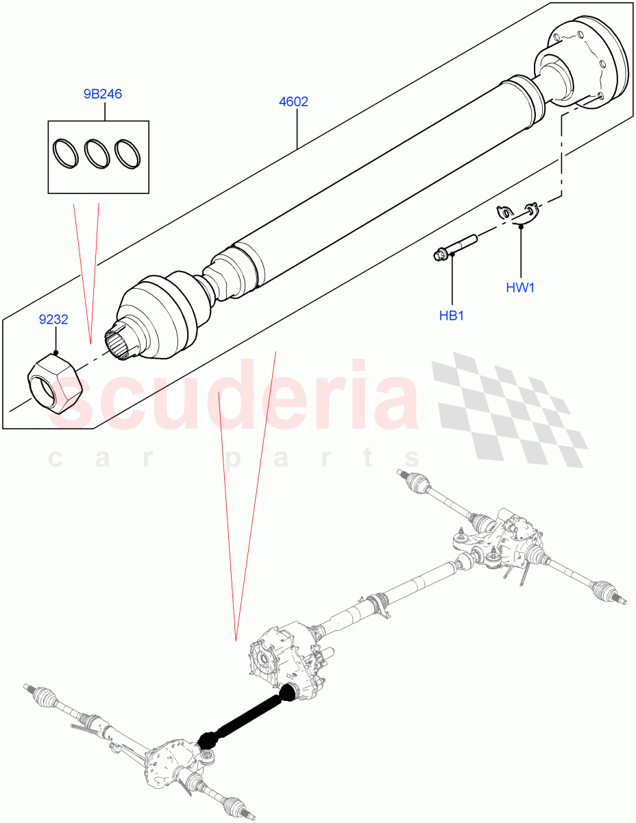 Drive Shaft - Front Axle Drive(Propshaft, Solihull Plant Build)((V)FROMHA000001) of Land Rover Land Rover Discovery 5 (2017+) [3.0 DOHC GDI SC V6 Petrol]