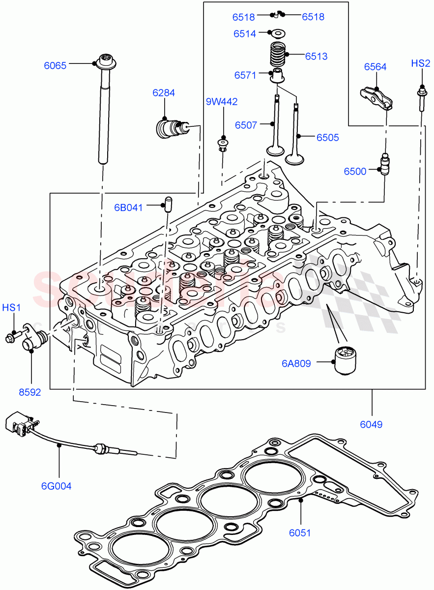 Cylinder Head(Nitra Plant Build)(2.0L I4 DSL HIGH DOHC AJ200)((V)FROMK2000001) of Land Rover Land Rover Discovery 5 (2017+) [2.0 Turbo Diesel]