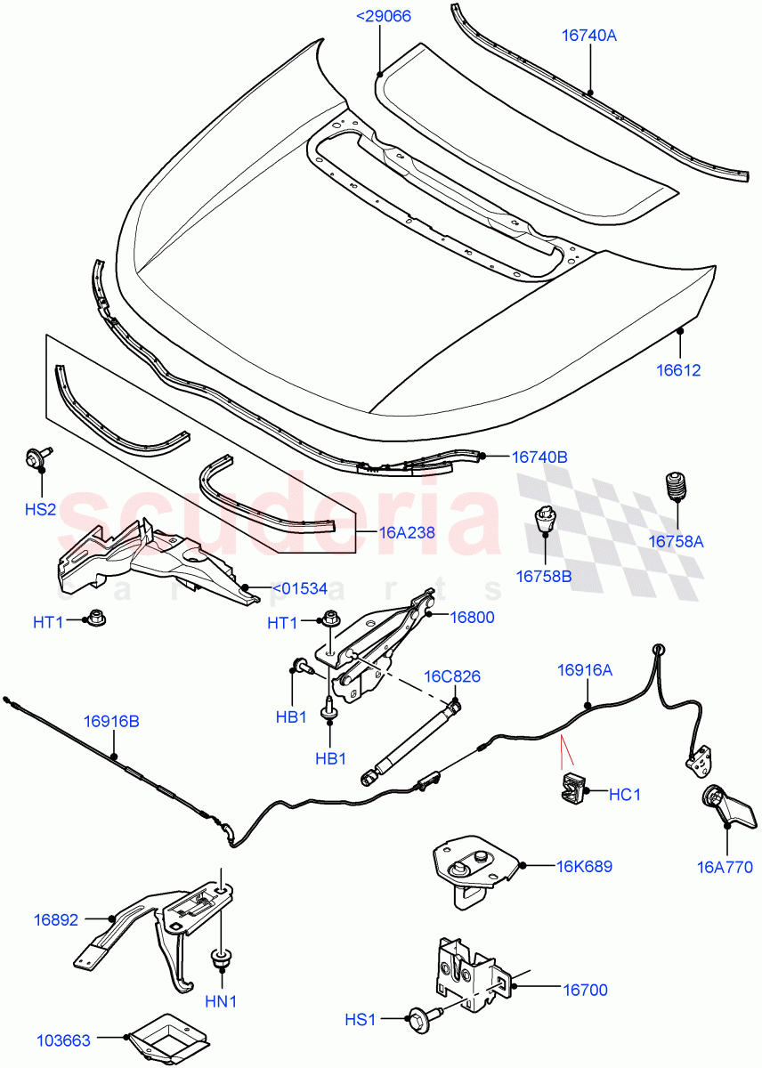 Hood And Related Parts(Halewood (UK))((V)FROMLH000001) of Land Rover Land Rover Discovery Sport (2015+) [2.0 Turbo Diesel AJ21D4]