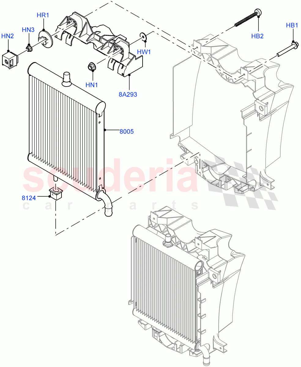Radiator/Coolant Overflow Container(Auxiliary Unit, Solihull Plant Build)(2.0L I4 High DOHC AJ200 Petrol,2.0L AJ200P Hi PHEV)((V)FROMJA000001,(V)TOLA999999) of Land Rover Land Rover Range Rover (2012-2021) [2.0 Turbo Petrol AJ200P]