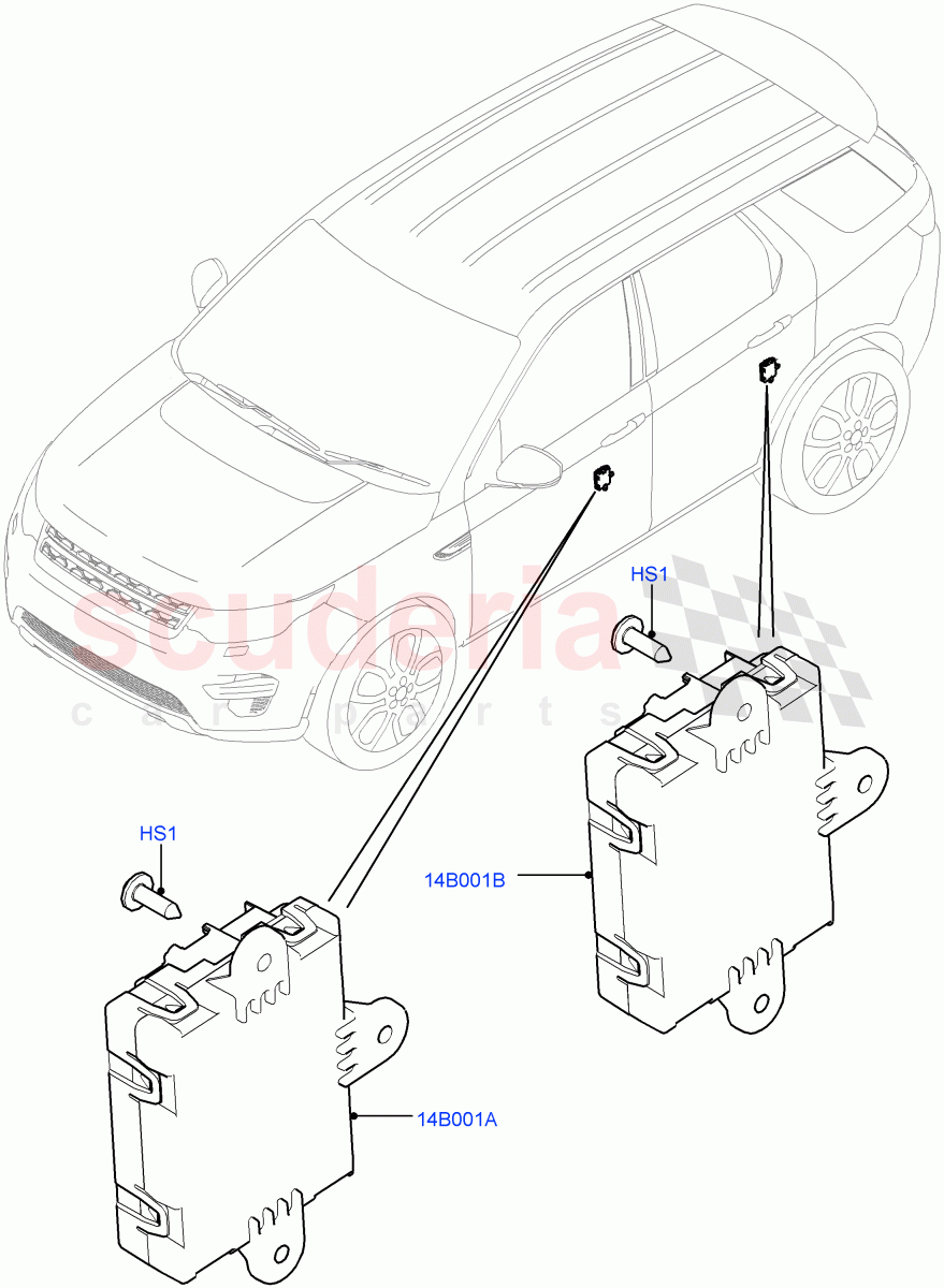 Vehicle Modules And Sensors(Door)(Halewood (UK)) of Land Rover Land Rover Discovery Sport (2015+) [1.5 I3 Turbo Petrol AJ20P3]