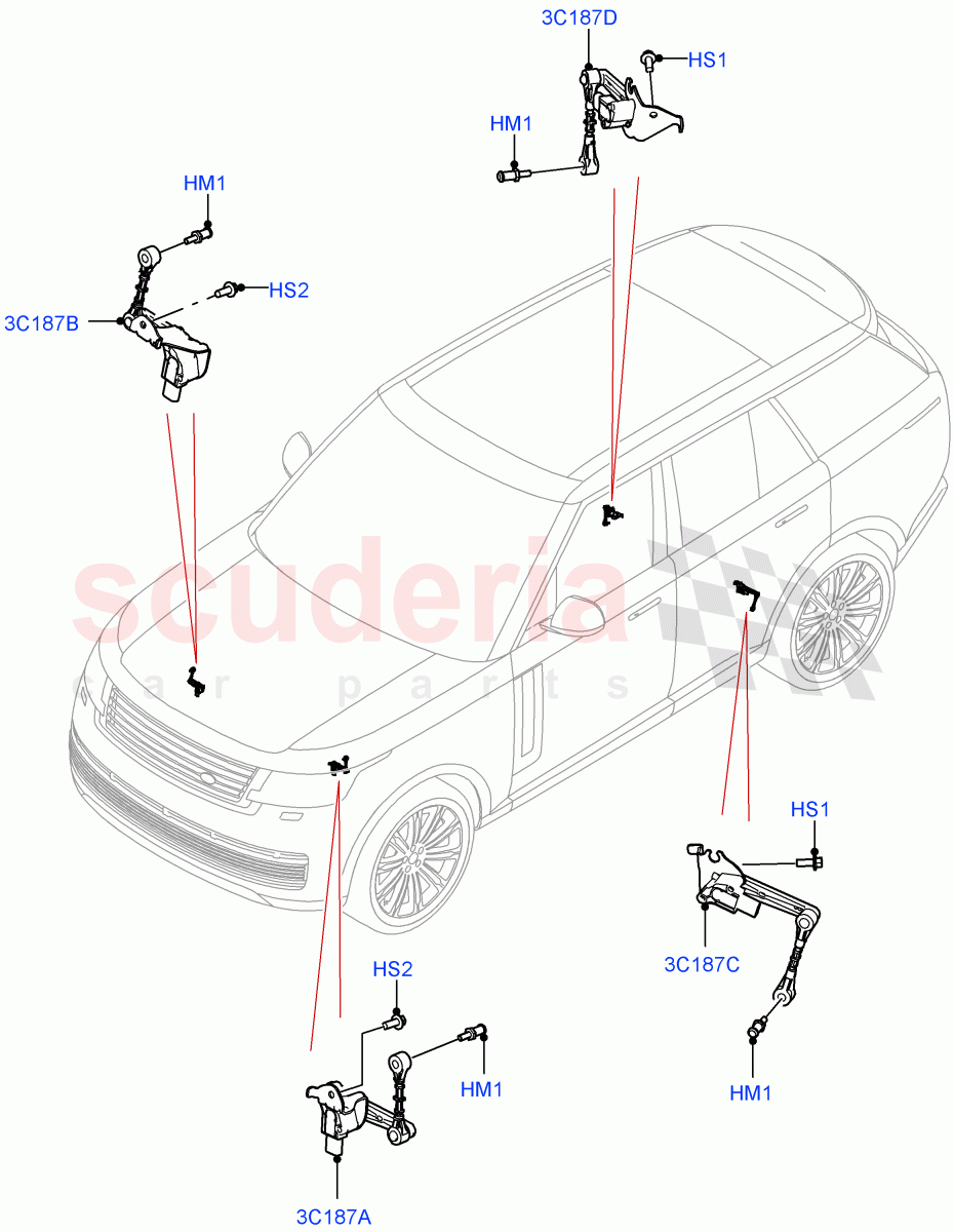 Air Suspension Controls/Electrics of Land Rover Land Rover Range Rover (2022+) [3.0 I6 Turbo Diesel AJ20D6]