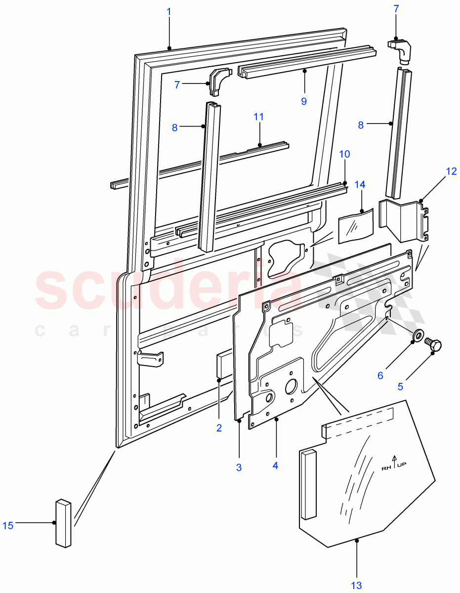 Rear Side Door Assembly(130" Wheelbase,110" Wheelbase)((V)FROM7A000001) of Land Rover Land Rover Defender (2007-2016)