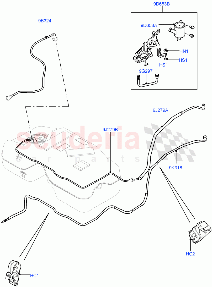 Fuel Lines(2.0L 16V TIVCT T/C 240PS Petrol,Itatiaia (Brazil))((V)FROMGT000001) of Land Rover Land Rover Discovery Sport (2015+) [2.0 Turbo Petrol GTDI]