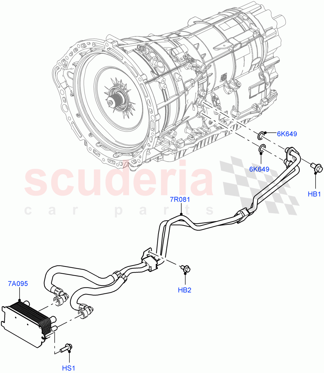 Transmission Cooling Systems(8HP Gen3 Hybrid Trans)((V)FROMJA000001) of Land Rover Land Rover Range Rover Sport (2014+) [5.0 OHC SGDI SC V8 Petrol]
