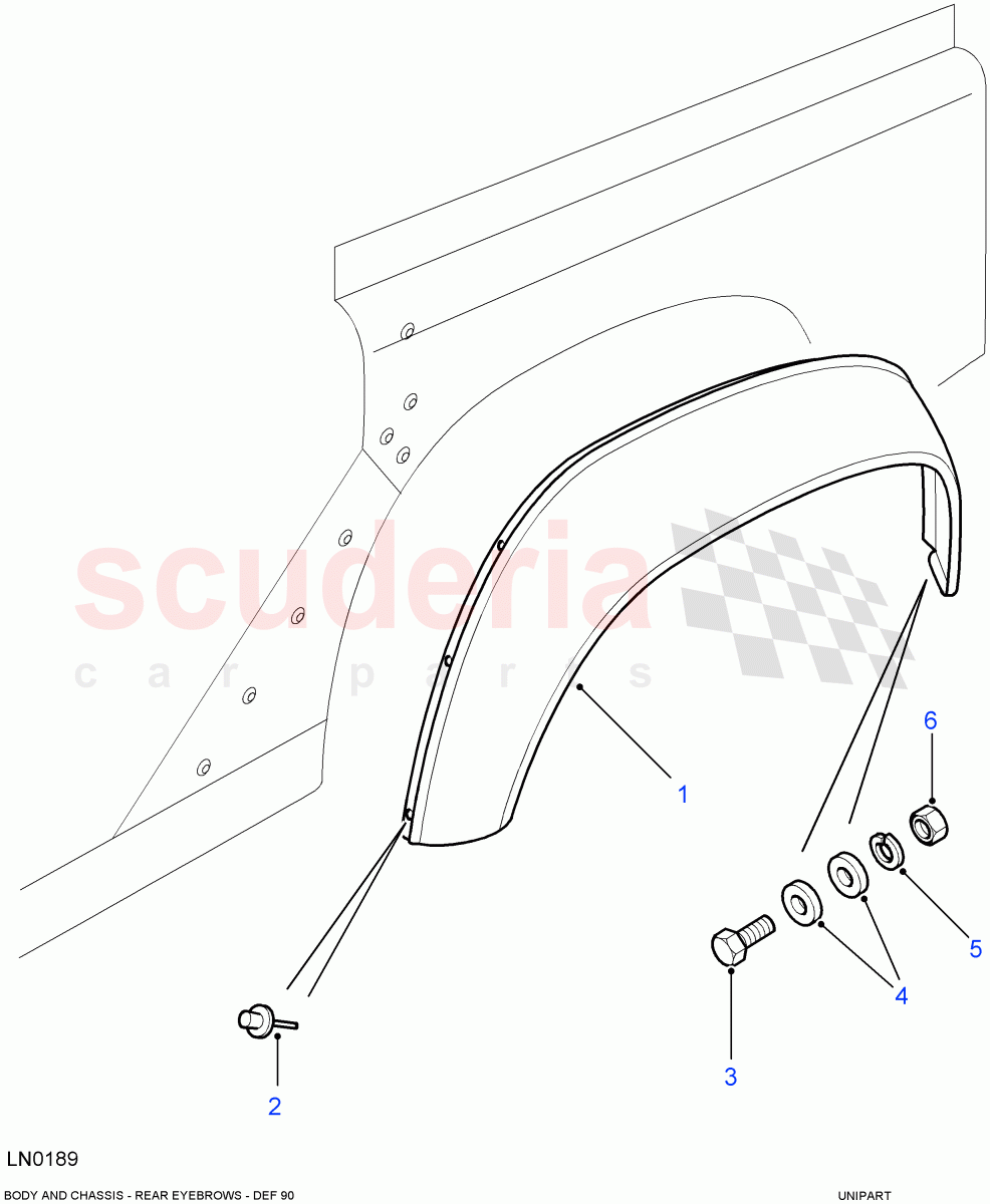Rear Eyebrows((V)FROM7A000001) of Land Rover Land Rover Defender (2007-2016)