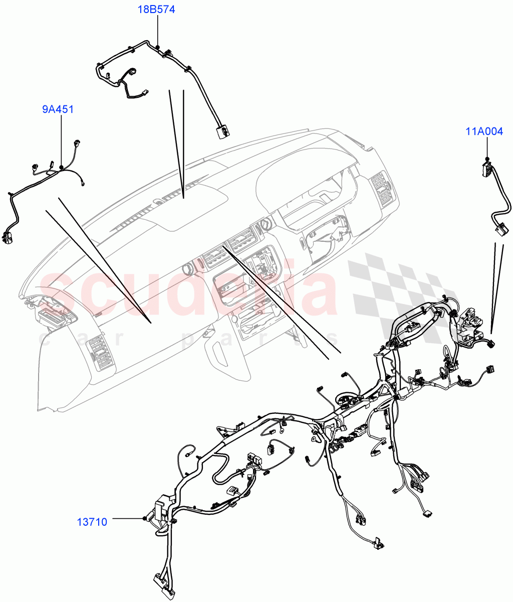 Electrical Wiring - Engine And Dash(Facia)((V)FROMGA000001,(V)TOHA999999) of Land Rover Land Rover Range Rover (2012-2021) [2.0 Turbo Petrol AJ200P]
