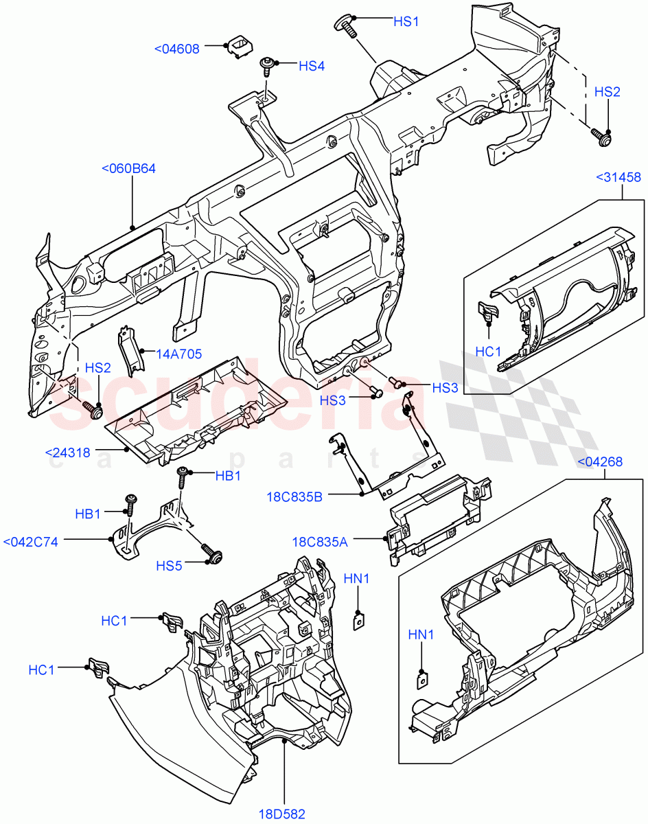 Instrument Panel(Internal Components)((V)FROMAA000001) of Land Rover Land Rover Discovery 4 (2010-2016) [5.0 OHC SGDI NA V8 Petrol]