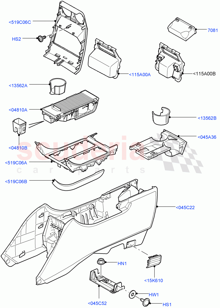 Console - Floor(For Carrier Assy)((V)TO9A999999) of Land Rover Land Rover Range Rover Sport (2005-2009) [3.6 V8 32V DOHC EFI Diesel]