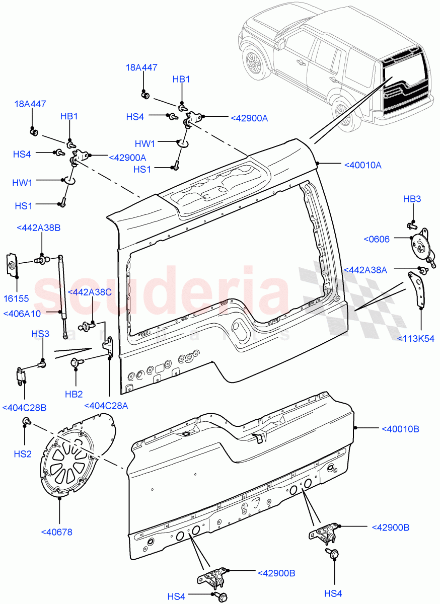 Luggage Compartment Door(Door And Fixings)((V)FROMAA000001) of Land Rover Land Rover Discovery 4 (2010-2016) [3.0 Diesel 24V DOHC TC]
