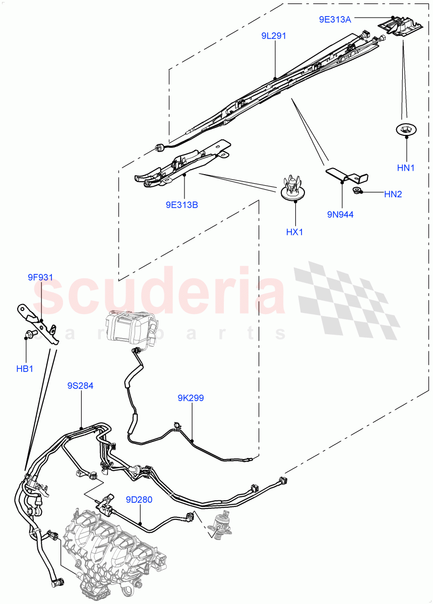 Fuel Lines(Centre And Front)(2.0L 16V TIVCT T/C 240PS Petrol,Changsu (China))((V)FROMEG000001) of Land Rover Land Rover Discovery Sport (2015+) [2.0 Turbo Petrol GTDI]