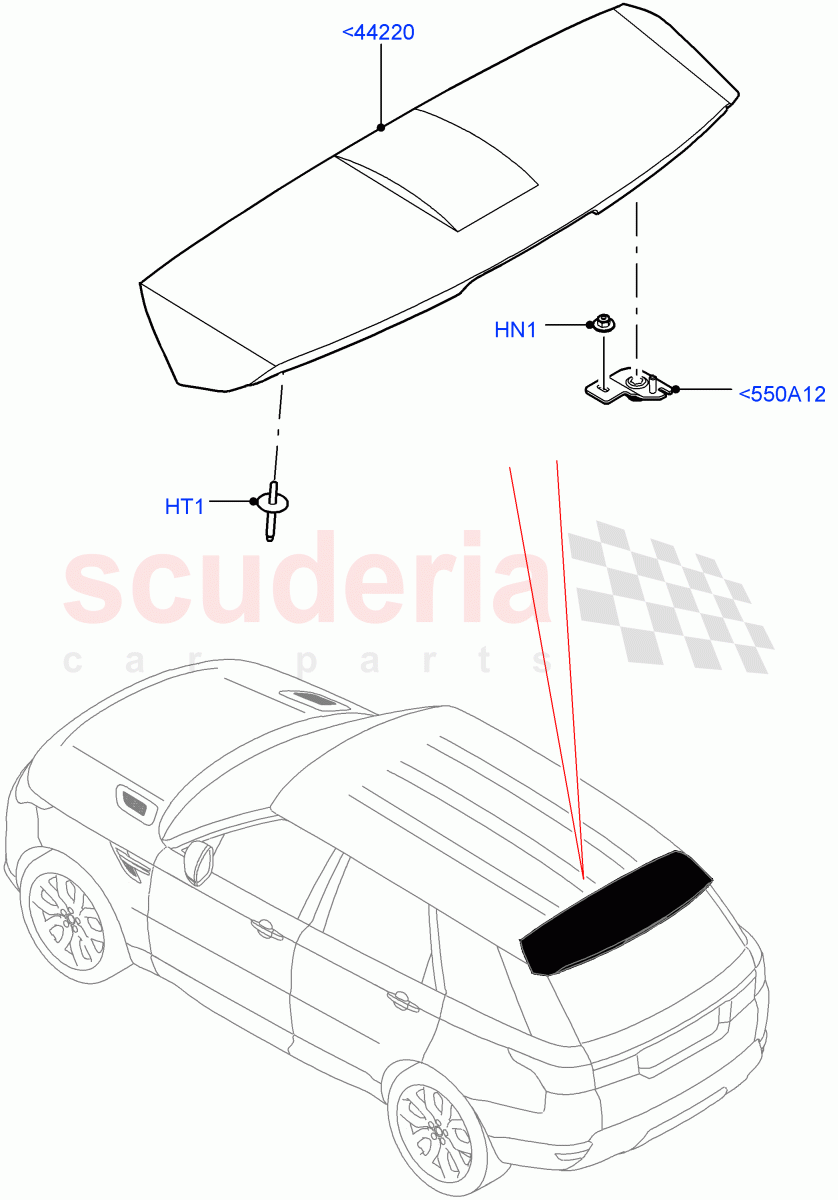 Spoiler And Related Parts(Version - Core,Non SVR) of Land Rover Land Rover Range Rover Sport (2014+) [3.0 I6 Turbo Petrol AJ20P6]