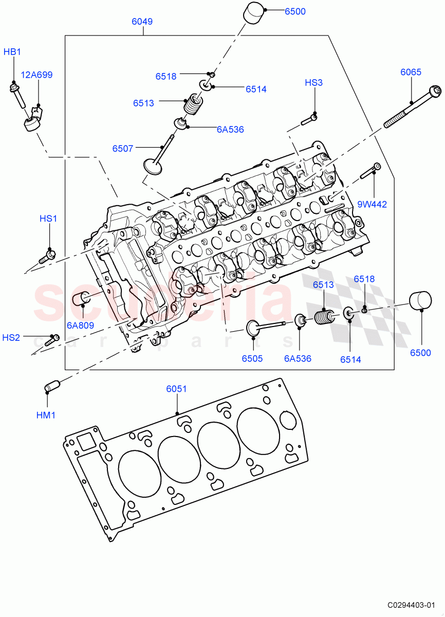 Cylinder Head(5.0L P AJ133 DOHC CDA S/C Enhanced)((V)FROMKA000001) of Land Rover Land Rover Range Rover Velar (2017+) [5.0 OHC SGDI SC V8 Petrol]