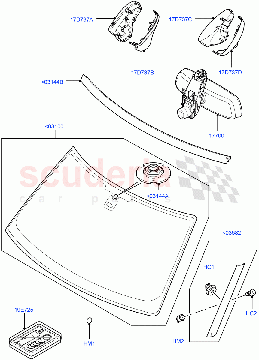 Windscreen/Inside Rear View Mirror(Less Armoured)((V)FROMAA000001) of Land Rover Land Rover Range Rover (2010-2012) [3.6 V8 32V DOHC EFI Diesel]