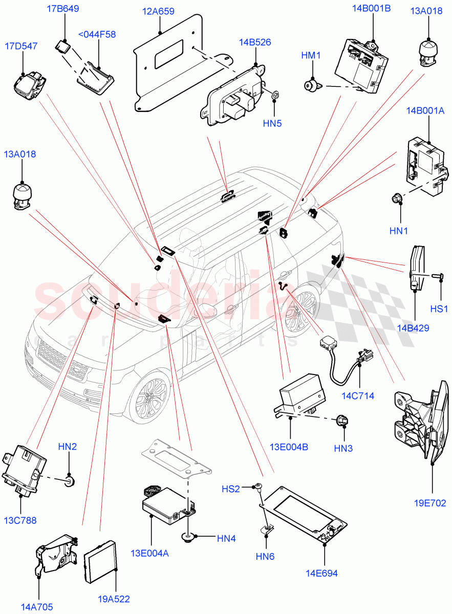 Vehicle Modules And Sensors of Land Rover Land Rover Range Rover (2012-2021) [2.0 Turbo Petrol AJ200P]