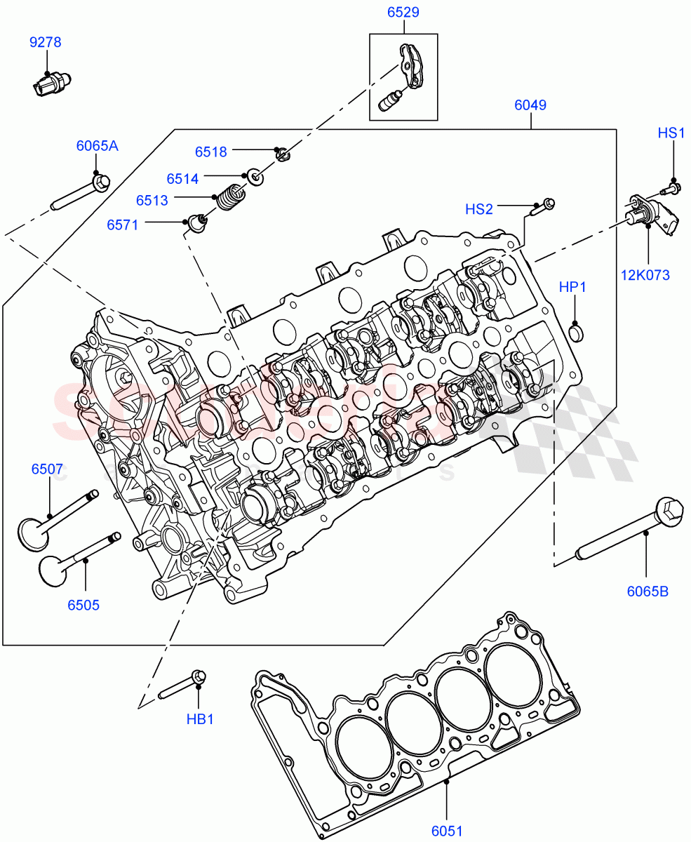 Cylinder Head(4.4L DOHC DITC V8 Diesel)((V)FROMBA000001) of Land Rover Land Rover Range Rover Sport (2014+) [4.4 DOHC Diesel V8 DITC]