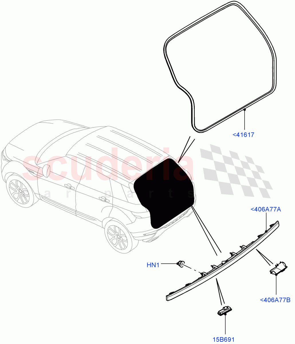 Luggage Compartment Door(Weatherstrips And Seals)(5 Door,Itatiaia (Brazil))((V)FROMGT000001) of Land Rover Land Rover Range Rover Evoque (2012-2018) [2.0 Turbo Petrol GTDI]