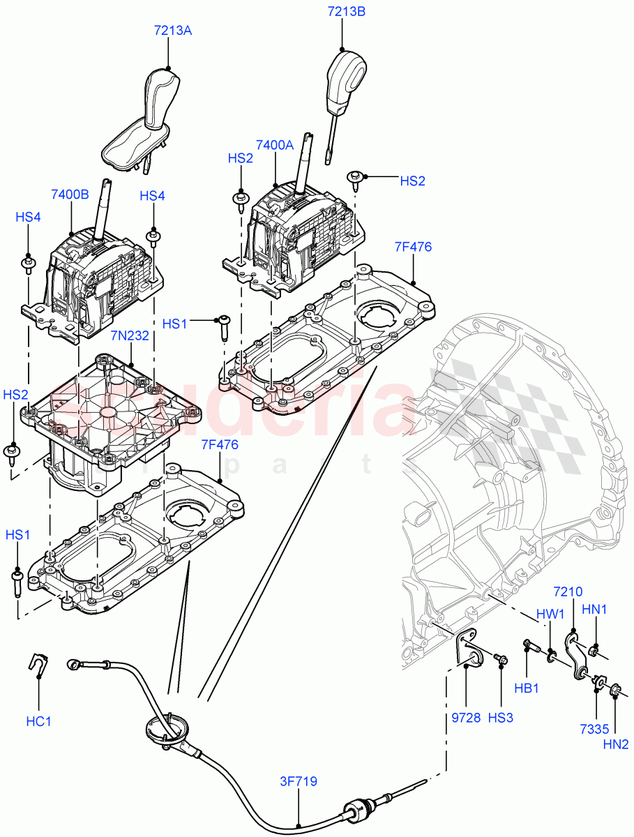 Gear Change-Automatic Transmission(Floor)(3.0 V6 Diesel,6 Speed Auto Transmission ZF 6HP28,5.0L OHC SGDI SC V8 Petrol - AJ133,5.0L OHC SGDI NA V8 Petrol - AJ133)((V)FROMAA000001) of Land Rover Land Rover Discovery 4 (2010-2016) [3.0 DOHC GDI SC V6 Petrol]
