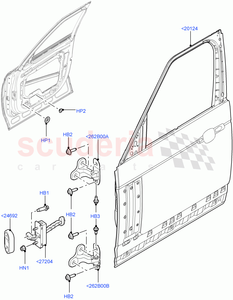 Front Doors, Hinges & Weatherstrips(Door And Fixings) of Land Rover Land Rover Range Rover (2012-2021) [3.0 I6 Turbo Petrol AJ20P6]