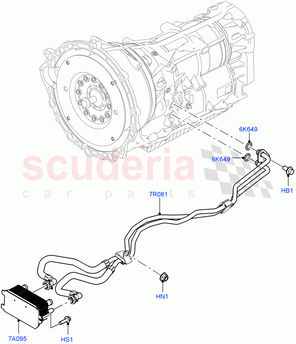 Transmission Cooling Systems(Nitra Plant Build)(2.0L I4 High DOHC AJ200 Petrol,8 Speed Auto Trans ZF 8HP45)((V)FROMK2000001) of Land Rover Land Rover Discovery 5 (2017+) [3.0 I6 Turbo Diesel AJ20D6]