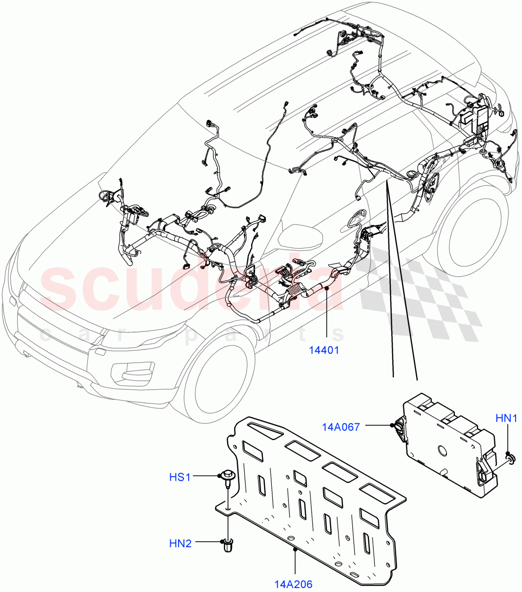 Electrical Wiring - Engine And Dash(Main Harness)(Changsu (China))((V)FROMEG000001) of Land Rover Land Rover Range Rover Evoque (2012-2018) [2.0 Turbo Diesel]