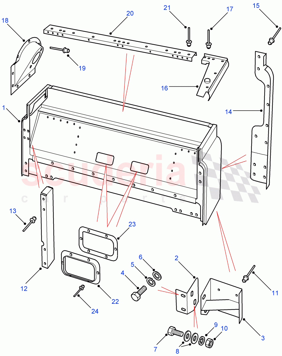 Cab Base Assembly(Chassis Cab,Crew Cab HCPU,Chassis Crew Cab,High Capacity Pick Up)((V)FROM7A000001) of Land Rover Land Rover Defender (2007-2016)
