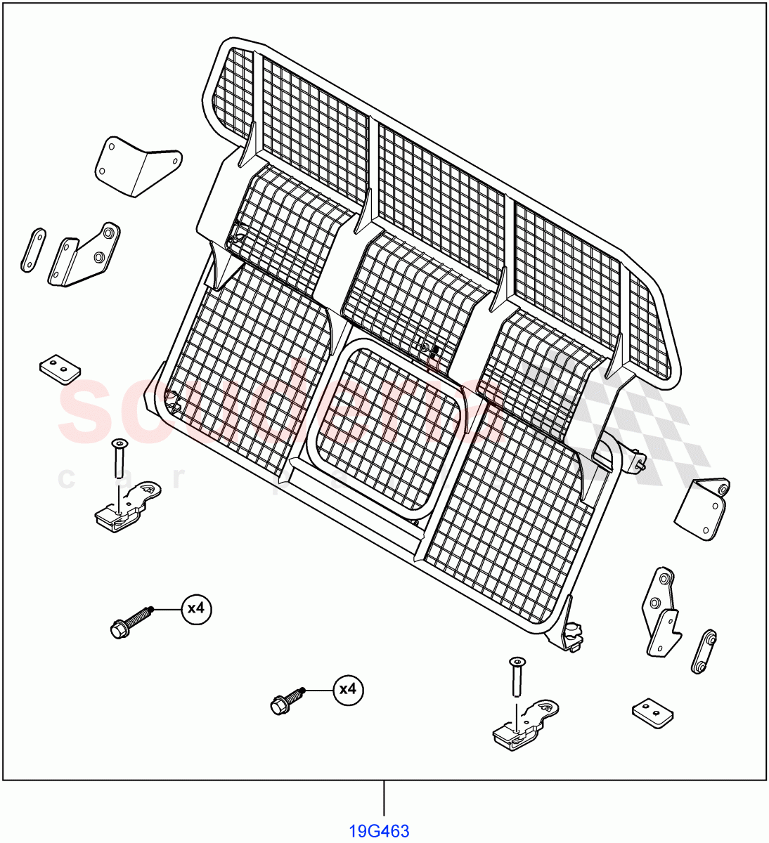Cargo Barrier(Accessory)(For Unleaded Fuel,With Diesel Fuel Capability,Diesel/Electric - Hybrid) of Land Rover Land Rover Range Rover (2012-2021) [3.0 DOHC GDI SC V6 Petrol]