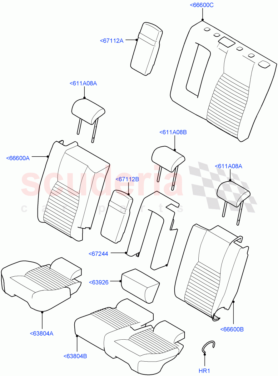 Rear Seat Covers(Luxtec Seats,Changsu (China)) of Land Rover Land Rover Discovery Sport (2015+) [2.0 Turbo Diesel]