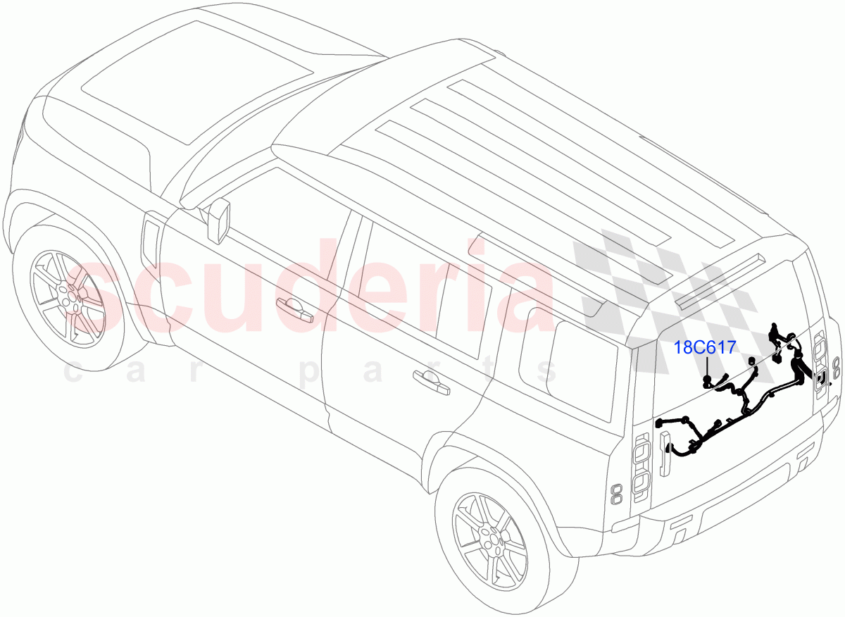 Electrical Wiring - Body And Rear(Tailgate) of Land Rover Land Rover Defender (2020+) [2.0 Turbo Diesel]