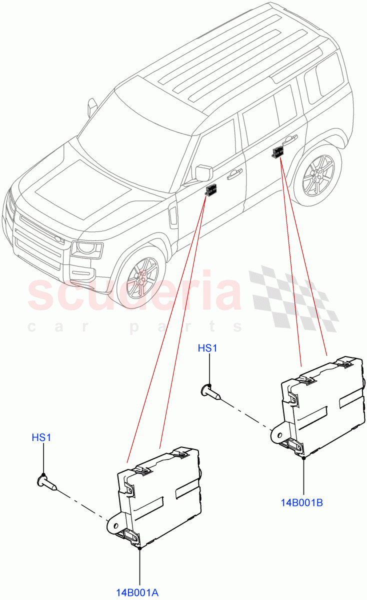 Vehicle Modules And Sensors(Door) of Land Rover Land Rover Defender (2020+) [2.0 Turbo Petrol AJ200P]