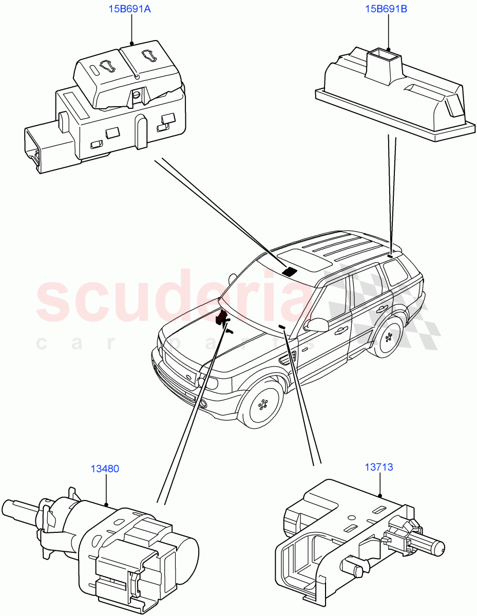 Switches(Miscellaneous)((V)TO9A999999) of Land Rover Land Rover Range Rover Sport (2005-2009) [3.6 V8 32V DOHC EFI Diesel]