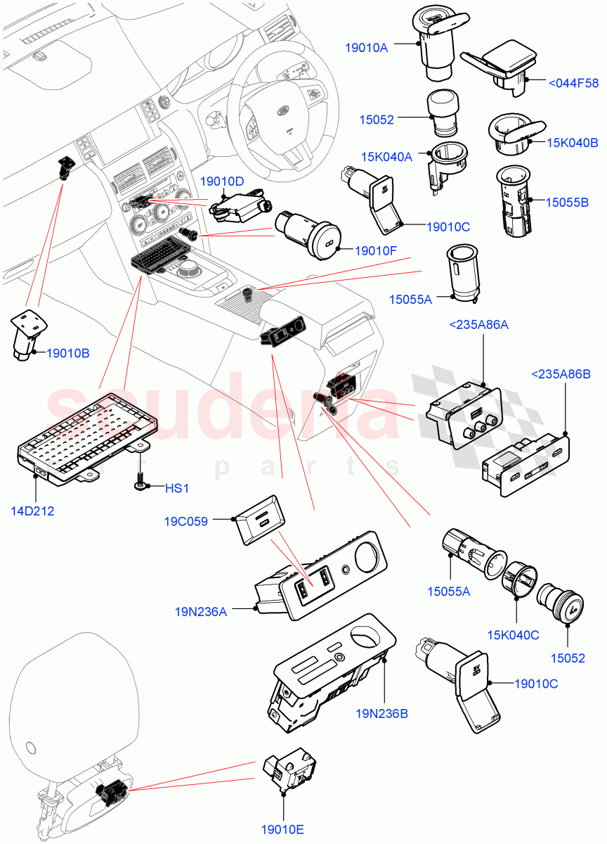 Instrument Panel Related Parts(Halewood (UK)) of Land Rover Land Rover Discovery Sport (2015+) [2.0 Turbo Petrol AJ200P]