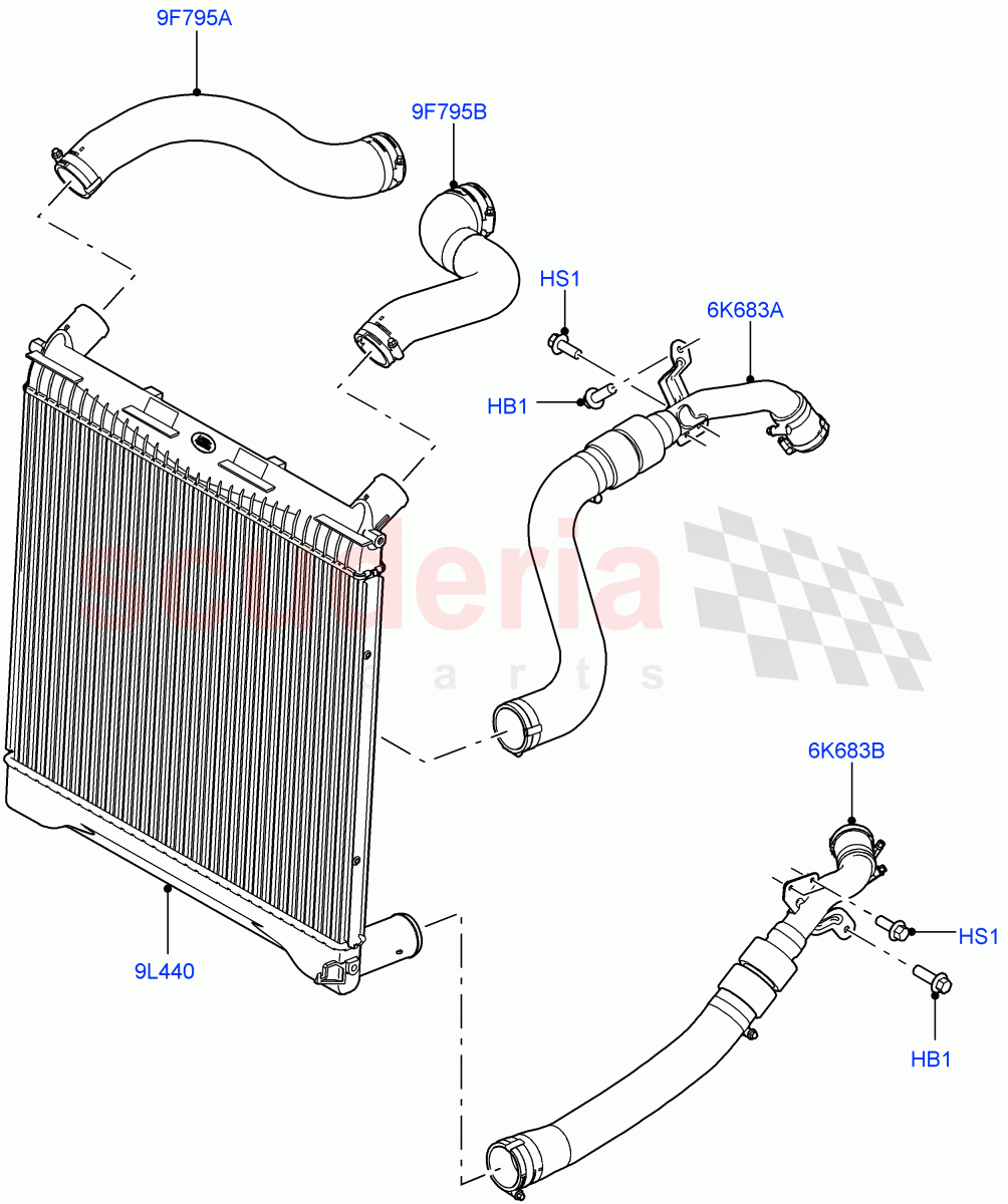 Intercooler/Air Ducts And Hoses(3.6L V8 32V DOHC EFi Diesel Lion)((V)FROMAA000001) of Land Rover Land Rover Range Rover (2010-2012) [3.6 V8 32V DOHC EFI Diesel]