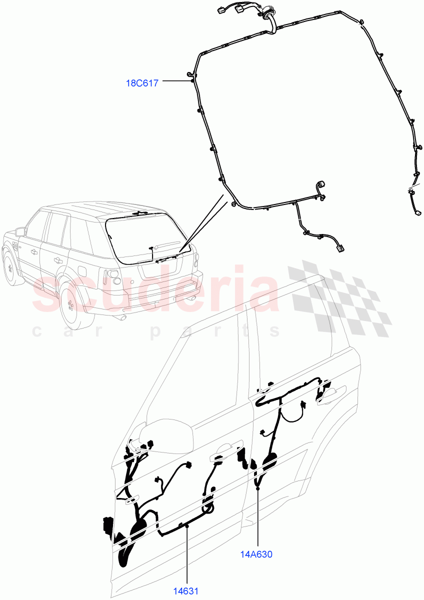 Electrical Wiring - Body And Rear(Front And Rear Doors)((V)TO9A999999) of Land Rover Land Rover Range Rover Sport (2005-2009) [3.6 V8 32V DOHC EFI Diesel]