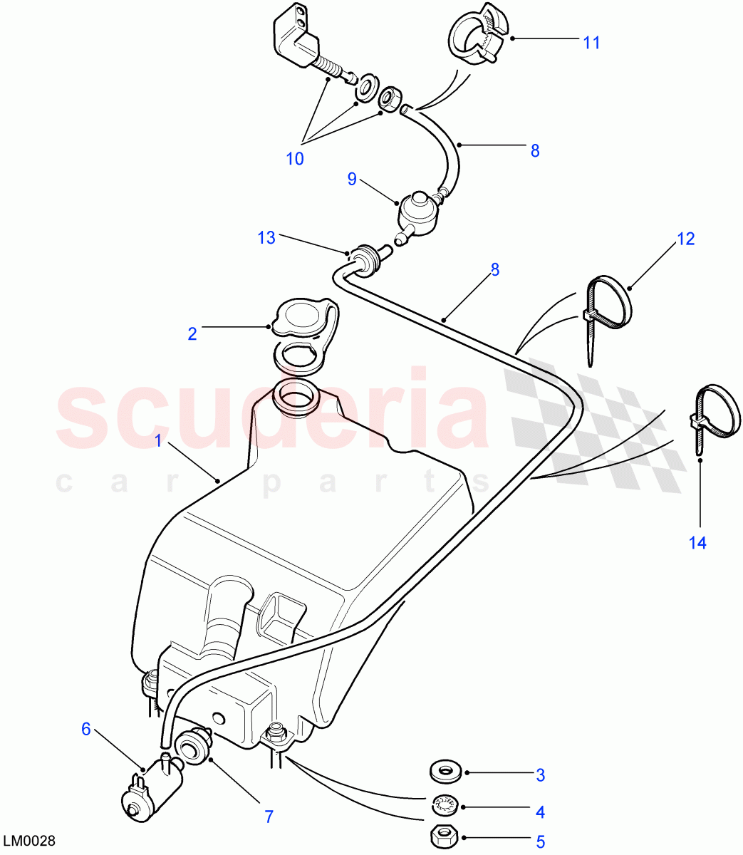 Windscreen Washer((V)FROM7A000001) of Land Rover Land Rover Defender (2007-2016)