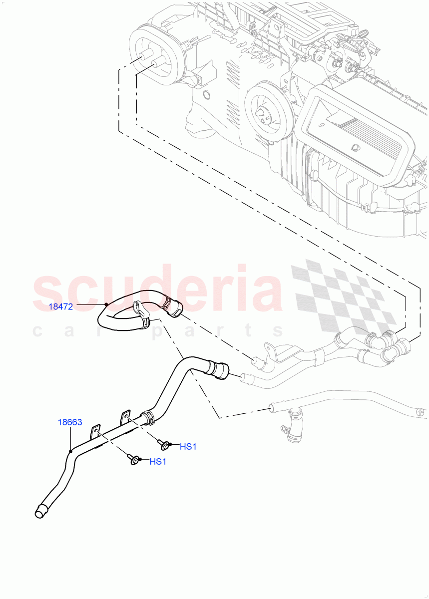 Heater Hoses(Front)(3.0 V6 Diesel,With Ptc Heater,With Fresh Air Heater,Less Heater) of Land Rover Land Rover Range Rover (2012-2021) [3.0 DOHC GDI SC V6 Petrol]