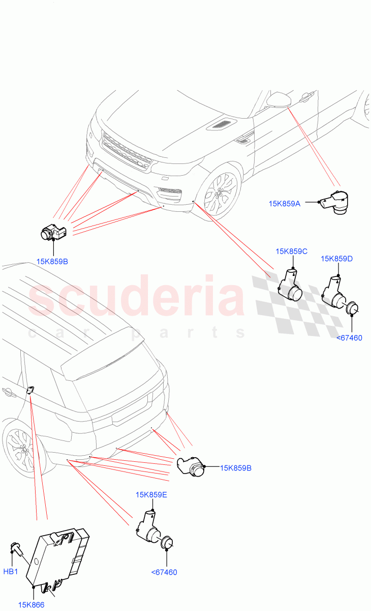 Parking Distance Control(Version - Core,Non SVR)((V)FROMJA000001) of Land Rover Land Rover Range Rover Sport (2014+) [3.0 DOHC GDI SC V6 Petrol]