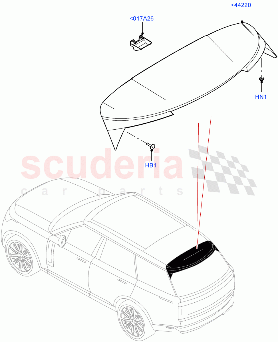 Spoiler And Related Parts of Land Rover Land Rover Range Rover (2022+) [3.0 I6 Turbo Diesel AJ20D6]