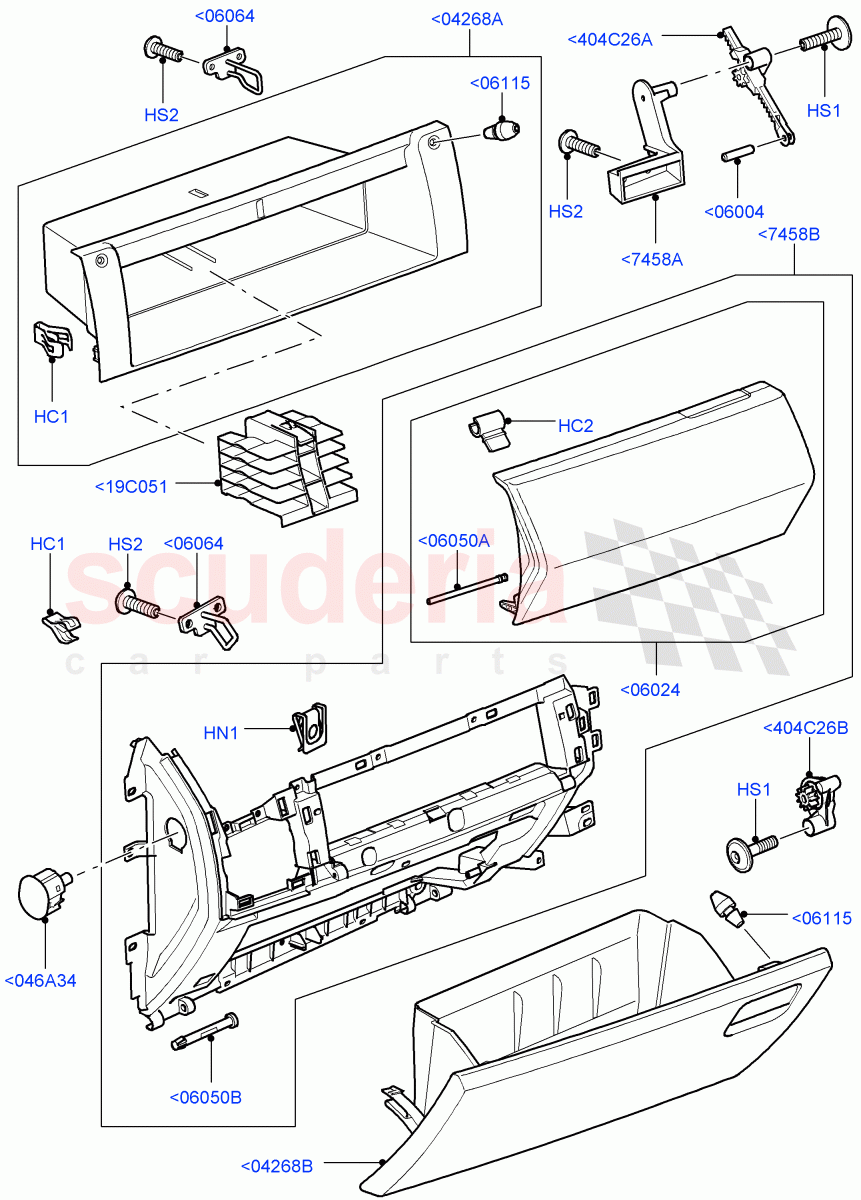 Glove Box((V)TO9A999999) of Land Rover Land Rover Range Rover Sport (2005-2009) [4.2 Petrol V8 Supercharged]