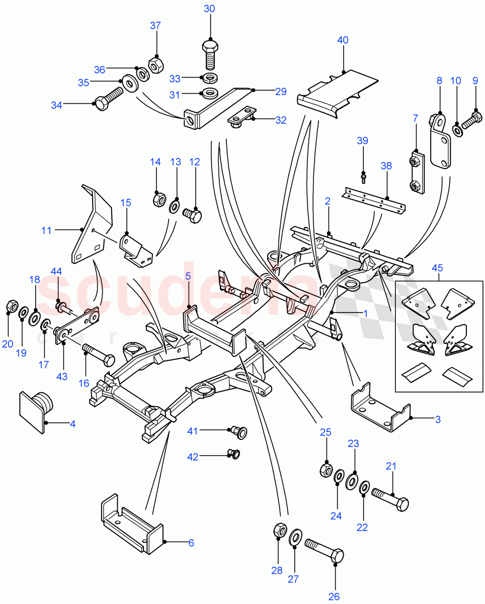 Chassis Frame Assembly(110" Wheelbase)((V)FROM7A000001) of Land Rover Land Rover Defender (2007-2016)